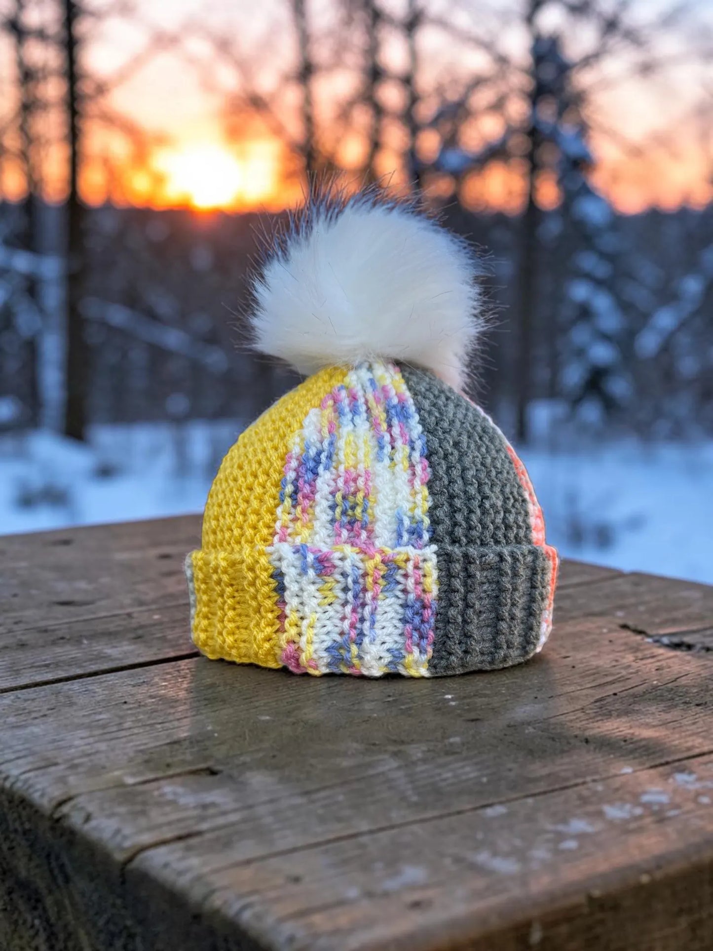 🧶 Scrap Yarn Bobble Beanie Knitting Pattern PDF