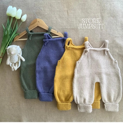 Stork Baby Jumpsuit Knitting Pattern PDF