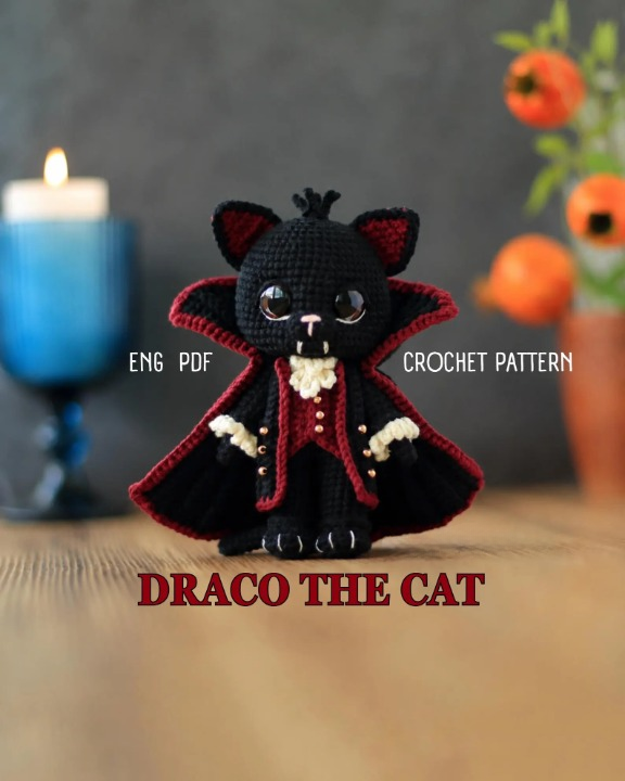 Draco Vampire Cat Amigurumi Crochet Pattern