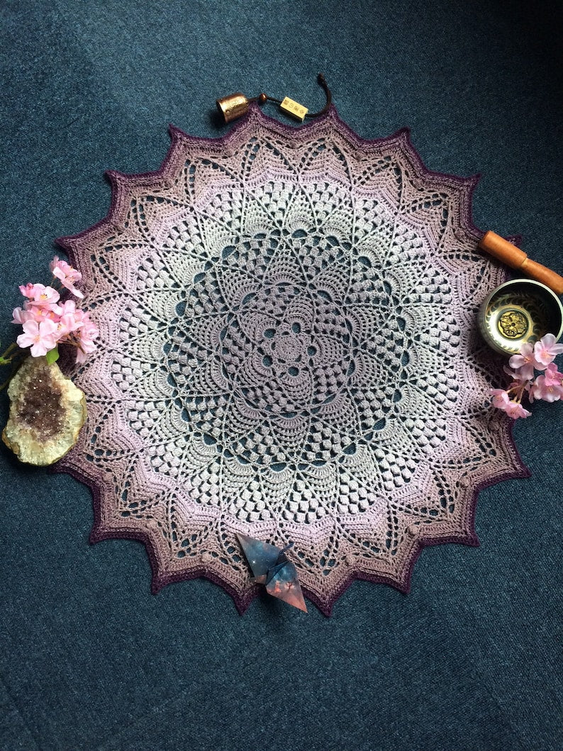 🌸 Lotus Blossom Mandala Crochet Pattern – Elegant & Timeless 🧶✨ - Cielcraft
