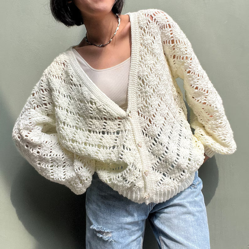 🧥 Crochet Cardigan Pattern – Elegant & Customizable ✨ - Cielcraft