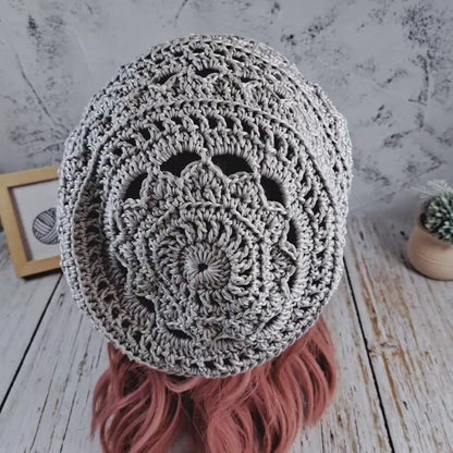 🌿 Boho Crochet Mandala Hat Pattern – Quick & Easy Beginner-Friendly PDF. 🧶