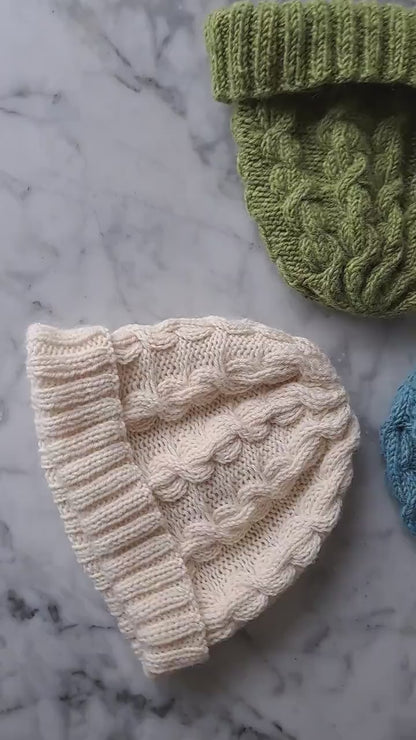 🧶 Aran Watchcap Knitting Pattern – Chunky, Textured & Warm Beanie (PDF)