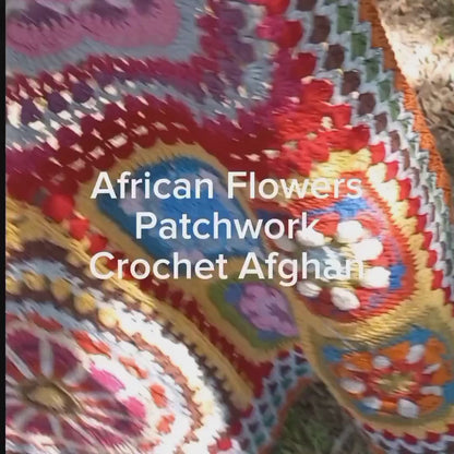 🌼 African Flower Patchwork Blanket – Crochet PDF Pattern