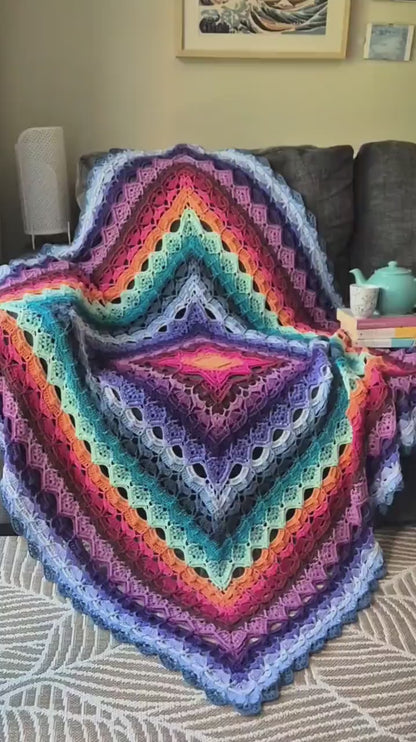 ✨ SilverNeedleTea Blanket – Textured 3D Crochet Pattern 🧶